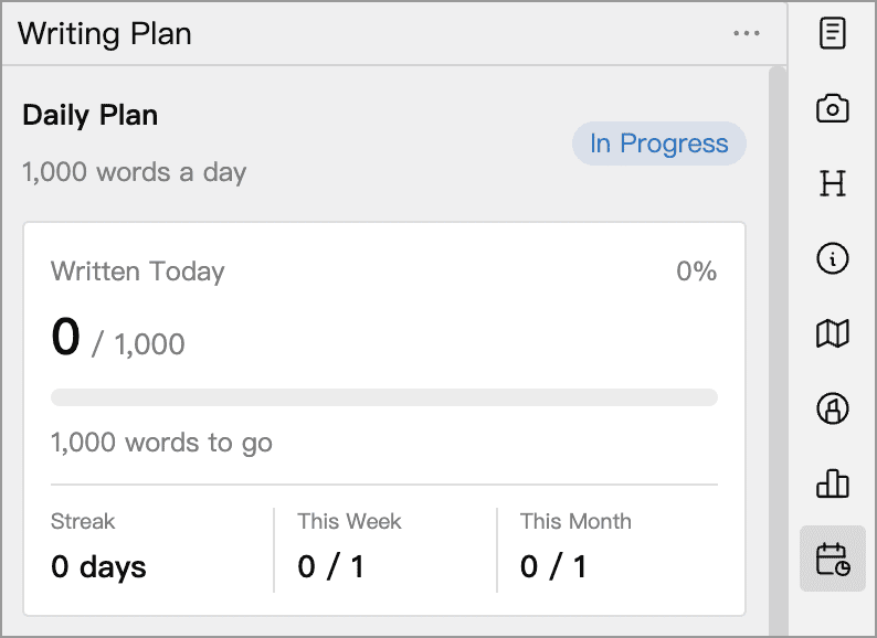 Daily plan progress and days meeting the target