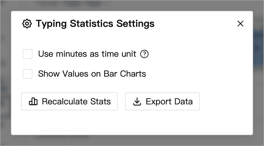 Typing statistics settings