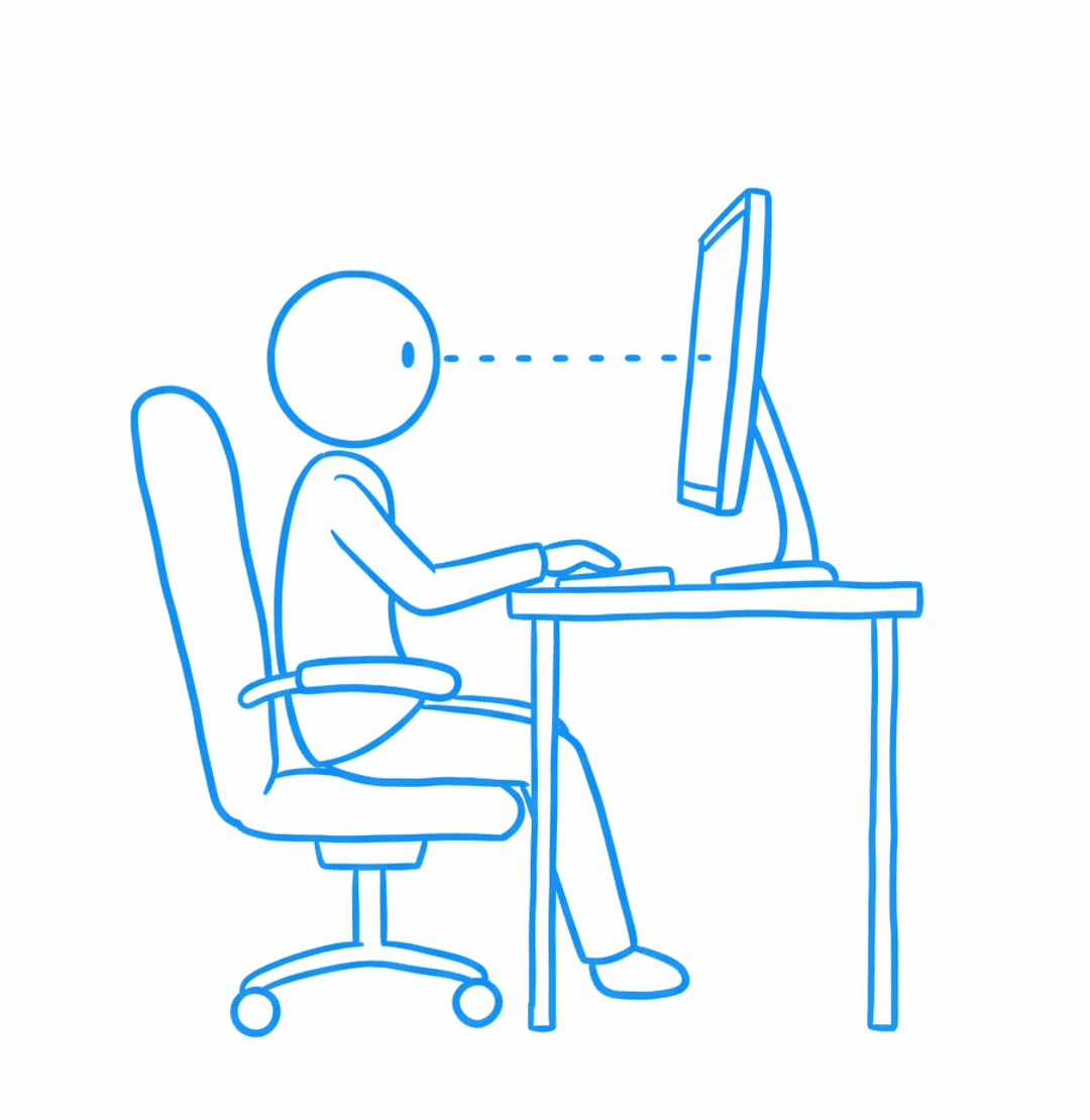Typewriter Mode illustration: the writer’s gaze stays near the middle of the screen