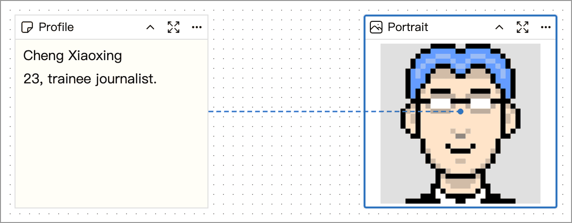 Drag a connection from a card’s edge